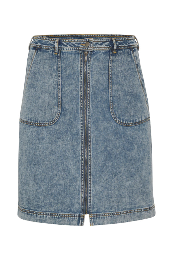 KCsina Denim Nederdel Washed Blue Denim