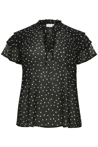 KCsallie Bluse Sort med Prikker