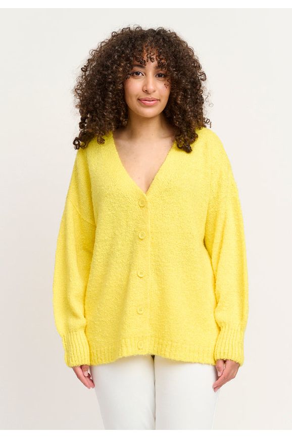 Emma Cardigan "Popcorn strik" Gul