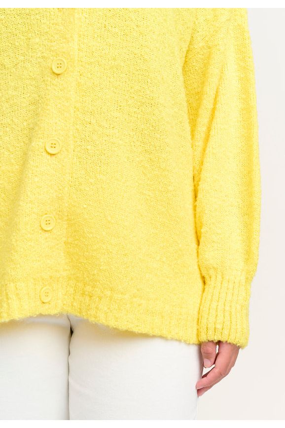 Emma Cardigan "Popcorn strik" Gul