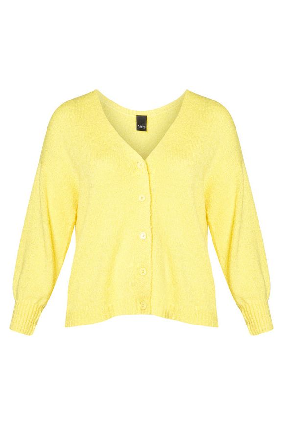 Emma Cardigan "Popcorn strik" Gul