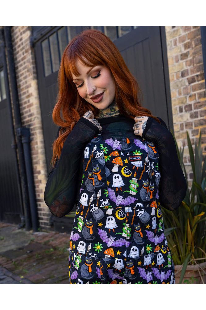 Halloween: Dungarees Cauldron Cats Multifarvet