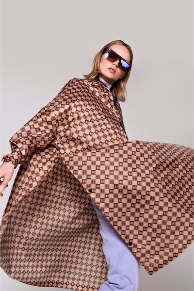 RegnPoncho  Damier Brun