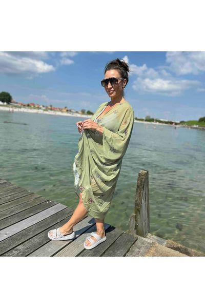 #BREEZE Kimono med øje mønster Lys Camo