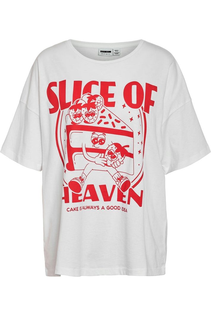 IDA T-SHIRT OVERSIZE Cake Hvid/Rød