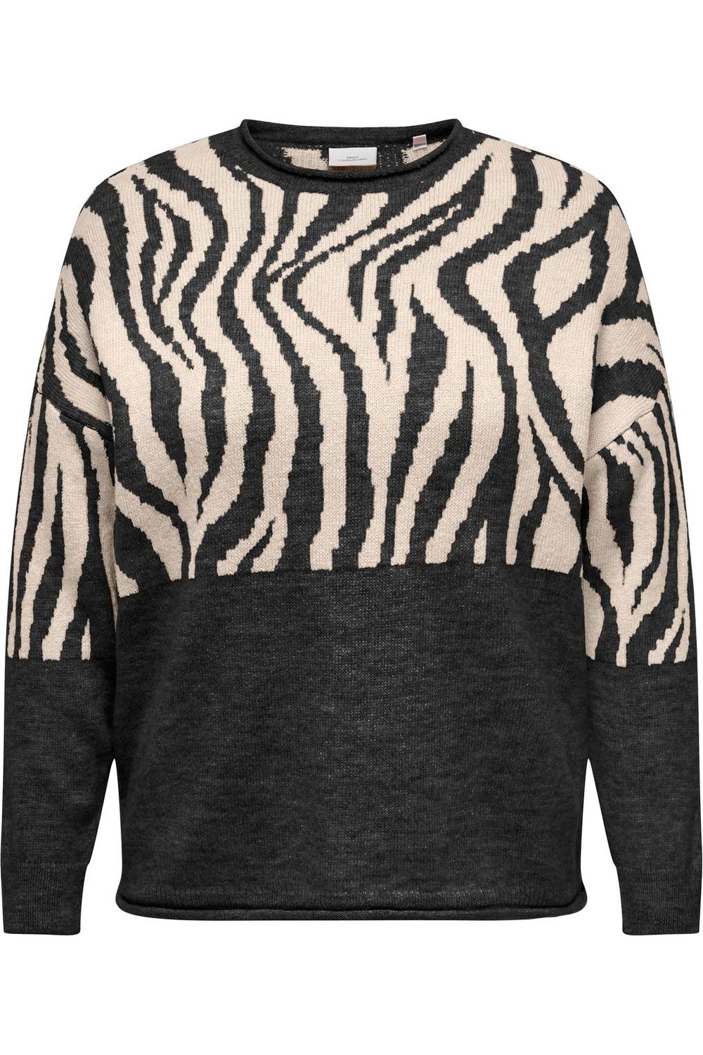 CARJADE Pullover Zebra Sort/Beige