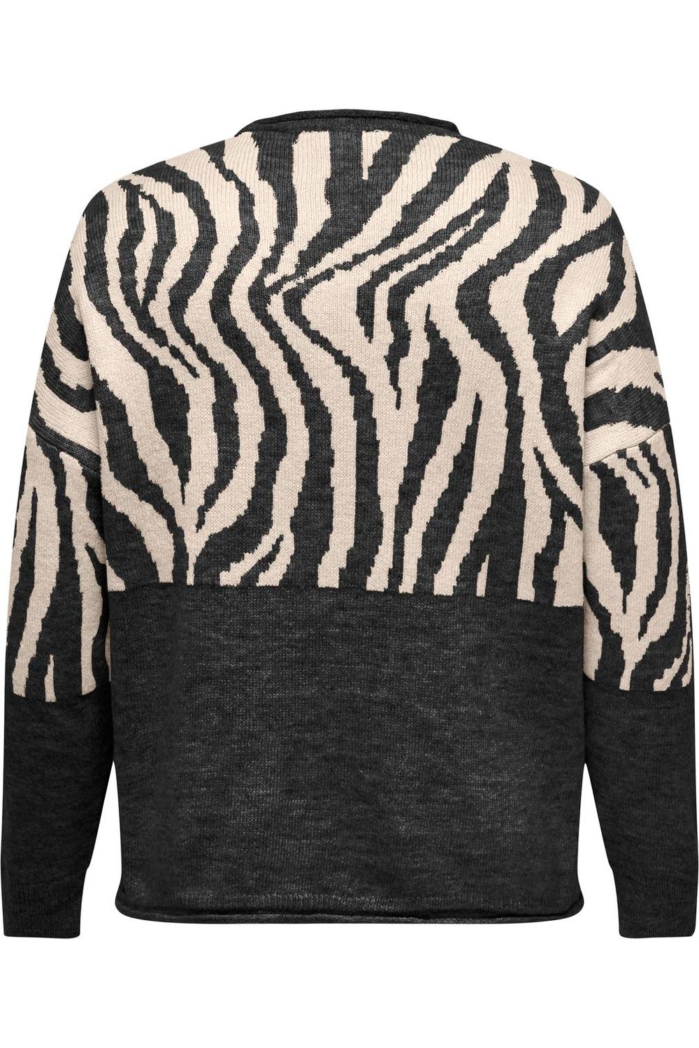 CARJADE Pullover Zebra Sort/Beige