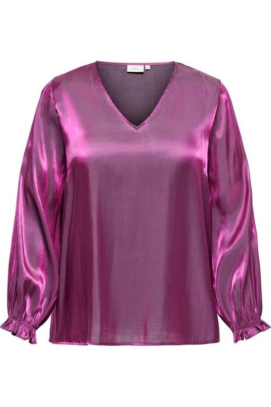 CARFRITZ Bluse Shiny Rød/Metallic