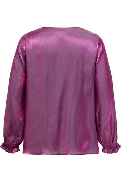 CARFRITZ Bluse Shiny Rød/Metallic