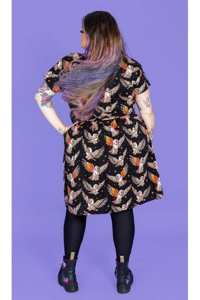 What A Hoot Owl Tea Dress Sort/brun