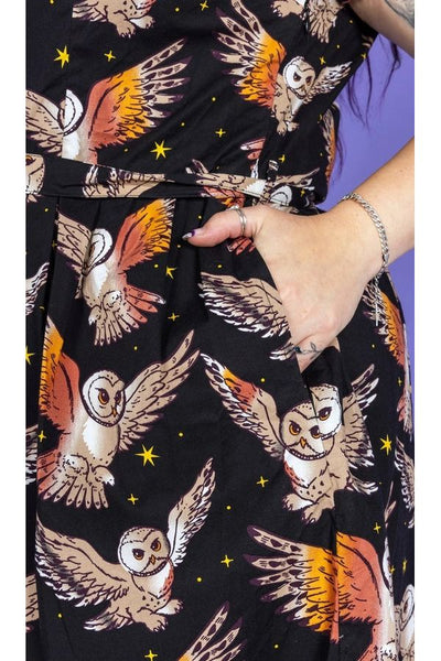 What A Hoot Owl Tea Dress Sort/brun