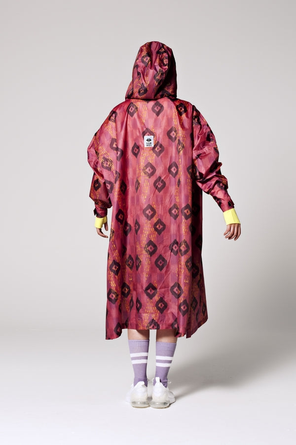 RegnPoncho  Ikat Rød