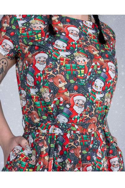 Christmas Cuties Tea Dress Multifarvet