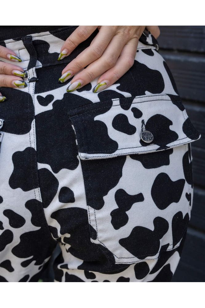 Bukser "Cow Print" Sort/Hvid