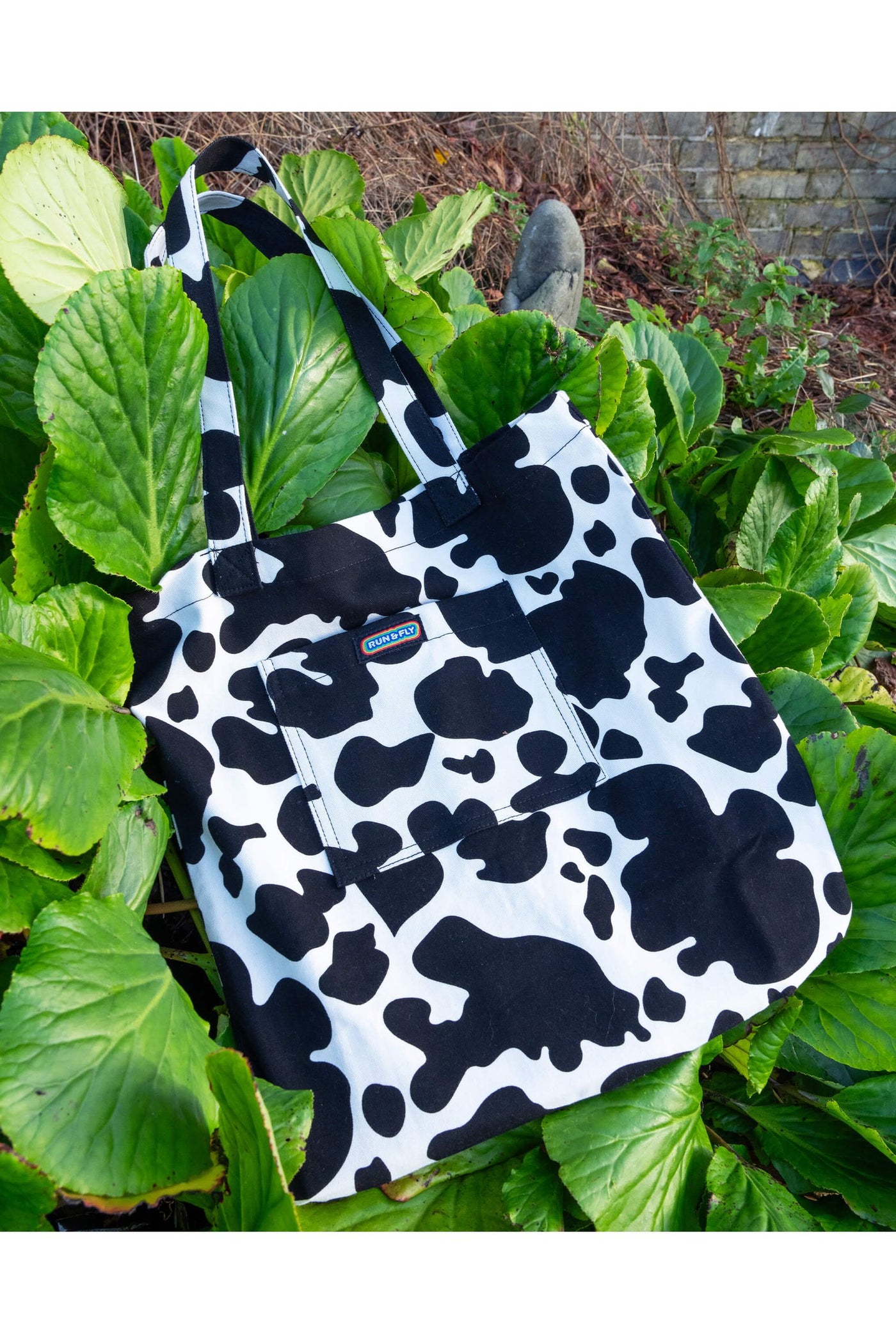 Tote Bag Cow Sort/Hvid