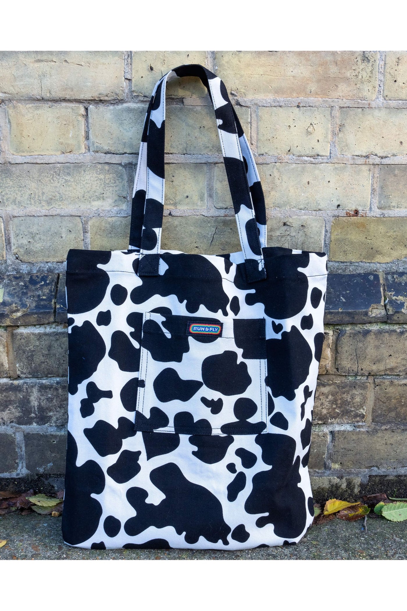 Tote Bag Cow Sort/Hvid