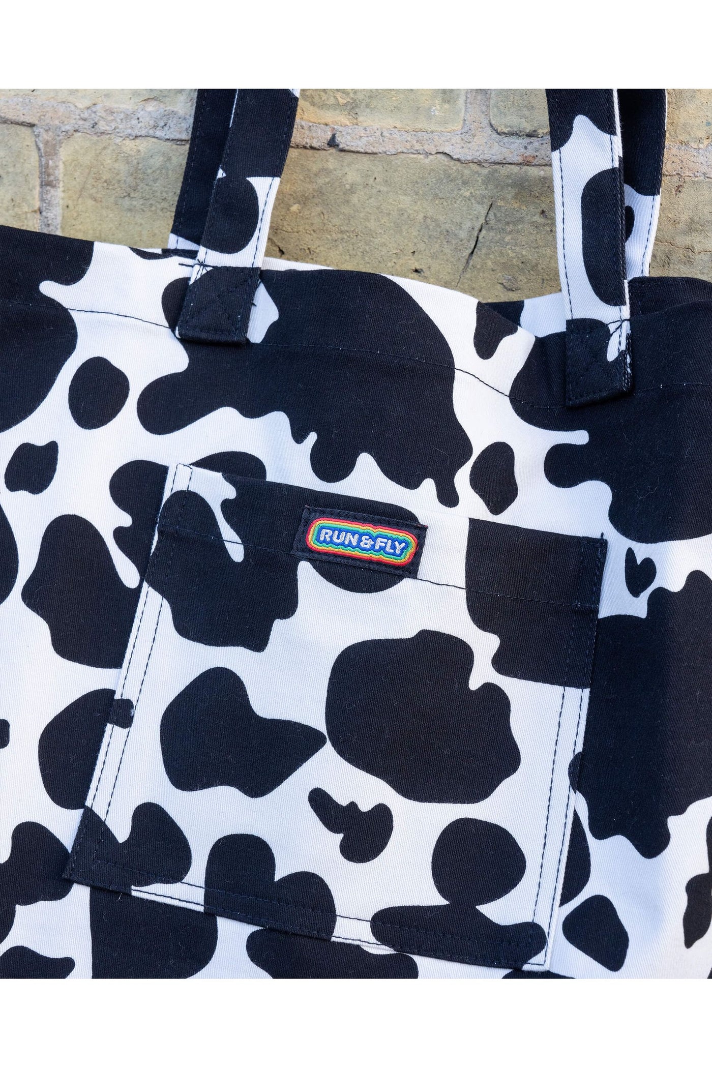 Tote Bag Cow Sort/Hvid