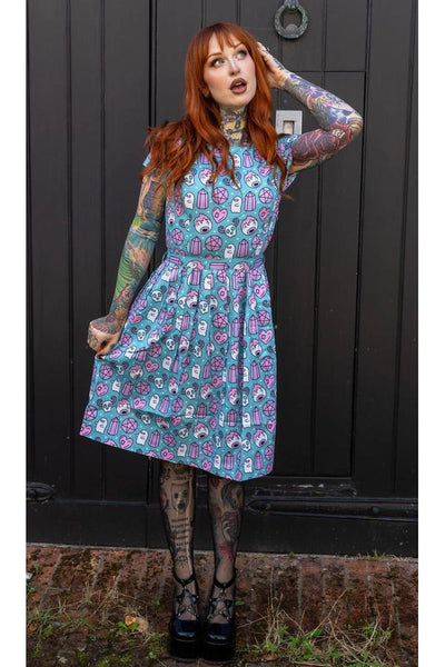 Pretty Spooky Tea Dress Multifarvet