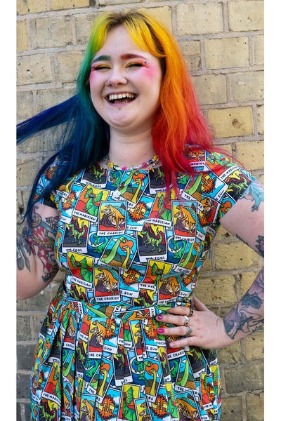 Dino Tarot Tea Dress Multifarvet