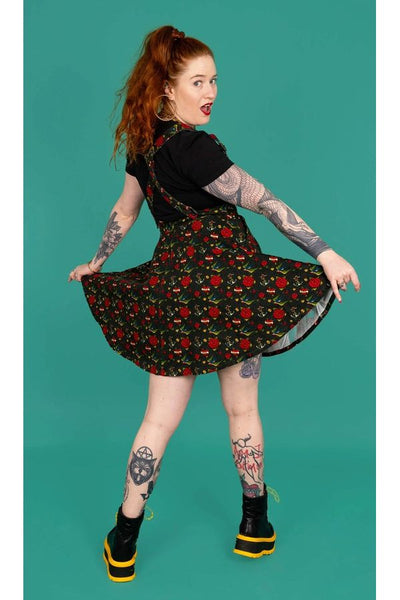 Flared Pinafore Dress Retro Old School Tattoo